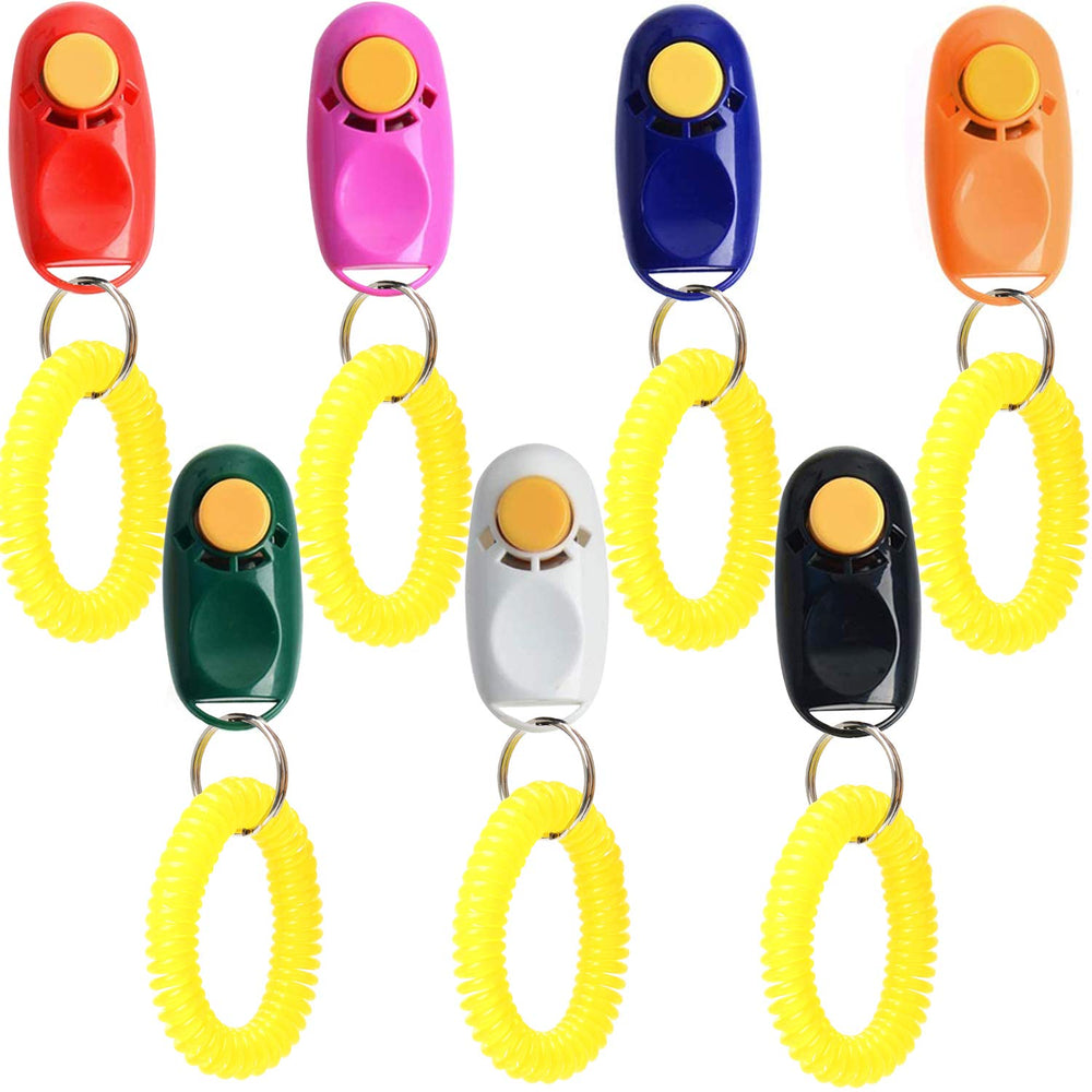 Coolrunner 7pcs dog clicker pack in colors for clear positive reinforcement training.