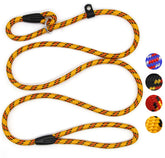 Coolrunner dog rope slip-lead 5ft closeup showing sturdy nylon and controlled handling during walks.