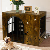 Coolsheepsia dog crate furniture during assembly showing sturdy build and tool-free setup
