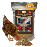 Coop Care Chicken’s Choice Organic Chicken Scratch bag shown as a premium organic poultry treat for enrichment