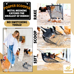 CoopMate extended handle reaches up to 53 inches for upright cleaning.