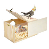 CooShou parakeet nesting box front view with clear acrylic for easy observation