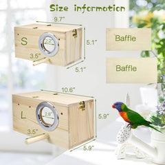 CooShou parakeet nesting box lid open demonstrates easy cleaning access