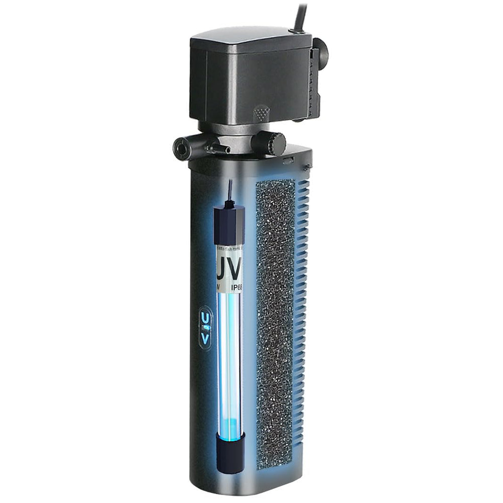 COOSPIDER aquarium filter 600gph pump delivers strong circulation for clear water.