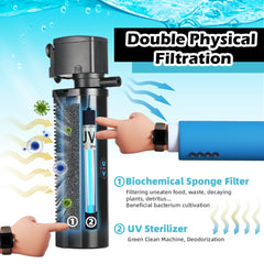 COOSPIDER UV light image highlights 254nm treatment for water clarity.