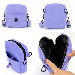 COOWONE dog treat pouch opened to reveal multiple compartments for treats and essentials