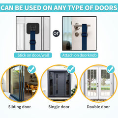 COOYOO doorbells mounted on door using tape for flexible positioning.