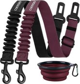 COOYOO dog seat belt durability close-up with reinforced stitching for secure rides