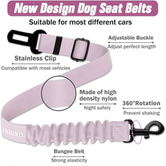 COOYOO dog seat belt elastic buffer cushions jolts for calmer, comfortable travel.