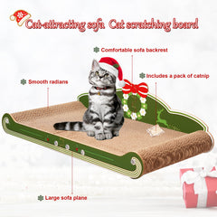 COOZMENT cat-scratcher-pad-christmas-pattern offers festive fun and mental relaxation for indoor cats.