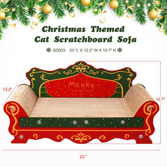 Coozment Scratching Sofa red side view highlights sturdy structure and play space.