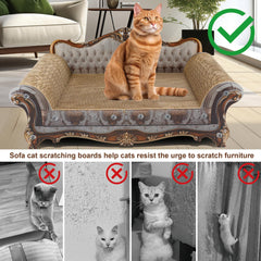 COOZMENT sofa scratching couch side arms image demonstrates easy clawing surface and spacious room.