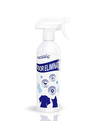 Coozzile Pet Odor Eliminator bottle closeup for fast odor removal.