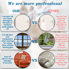 COPETNER transparent protector on a wooden door edge blends in and guards against scratches