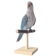 Copfeu Bird Perch Stand top view shows natural wood perch for calm bird rest
