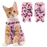 Coppthinktu cat recovery suit front view in breathable fabric for post-surgery wear
