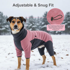 Coppthinktu dog winter coat adjustable neck and waist drawstrings