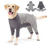 Coppthinktu Recovery Suit long-sleeve back view reduces shedding while protecting stitches