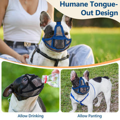 Coppthinktu short snout muzzle breathable mesh keeps dogs cool during play.