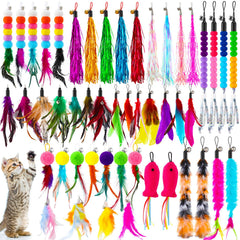 Cosblank cat feather refill ensemble with 50 pieces for varied play sessions.