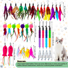 Cosblank cat wand-attachment feathers for easy refills and interactive play.