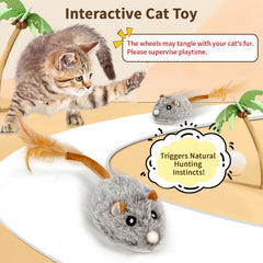 COSOWO feather-tail motion mouse toy features a lively tail that darts and flutters