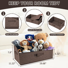 COSOWO foldable pet toy storage box side view shows spacious interior for toys