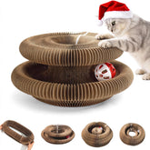 COSOWO Kitty Kurlz folded flat view shows portable play for indoor cats.
