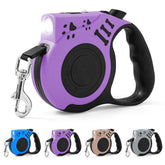 COSOWO retractable leash 16ft purple with built-in flashlight for night safety