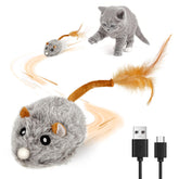 COSOWO USB rechargeable electric mouse toy with squeak for engaging indoor cats in active play