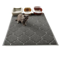 Cosyearn LittleTiger Litter Mat XL front view captures expansive mat area that traps litter