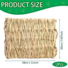 COTELEEC handwoven grass mat 2pcs—soft, edible bedding ideal for cage comfort