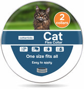 Cottarricks cat flea and tick collar adjustable on a cat for year-round protection
