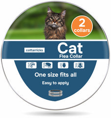 Cottarricks cat flea and tick collar adjustable on a cat for year-round protection