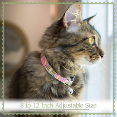 Country Brook Design rattlesnake cat collar closeup highlighting adjustable 8-12 inch fit