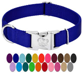 Country Brook Petz premium nylon dog collar in Bright Royal Blue—durable daily wear for small to medium dogs.