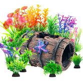CousDUoBe broken-barrel-decor in tank adds aged charm and safe long-lasting display.