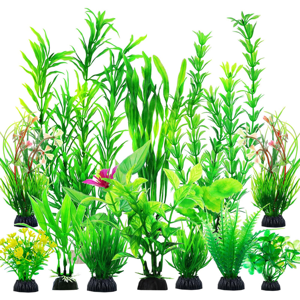 CousDUoBe green aquarium plant with base provides hiding spots for fish