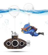 CousDUoBe mini floating submarine adds a whimsical focal point to your aquarium.