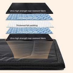 Couzssyhi chew-proof pad closeup stitch displays tear-resistant fabric.