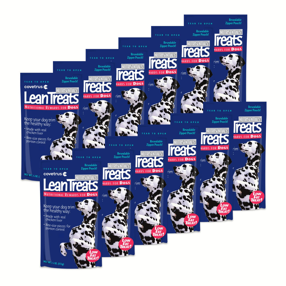 Covetrus Nutrisential Lean Treats pouch shown with reseal for fresh, portion-controlled snacking