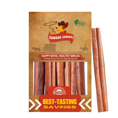 Cowdog Chews beef bully stick odor-free, ideal for odor-conscious homes.