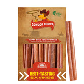 Cowdog Chews Beef Bully Stick pack-front offers odor-free, grain-free dog treats