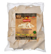 Cowdog Chews natural rawhide chips packaging shows premium sourcing and value for dogs