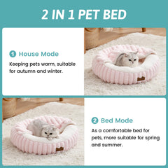 COZY KISS cat bed with non-slip bottom keeps paws in place on wood floors