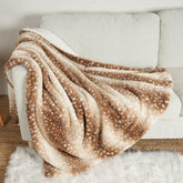 COZY KISS Christmas Deer Blanket front view showing warm festive design for sofa and pets