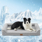 COZY KISS cooling dog bed fully assembled in grey offers cooling comfort.
