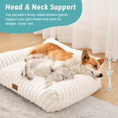 COZY KISS Cute Cat Couch cream nap scene highlights plush warmth for cats.
