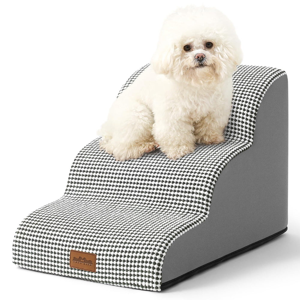 COZY KISS dog stairs with curved 3-step design for small dogs