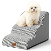 COZY KISS dog stairs with curved 3-step design for small dogs